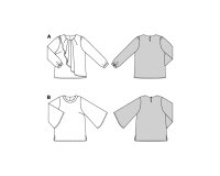 Schnittmuster Bluse mit Volant oder Trompetenärmel burda style 5692