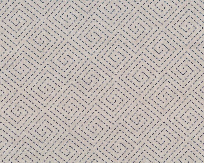 Patchworkstoff EMI YUKI, Labyrinthmuster, beige-dunkelblau, Sevenberry