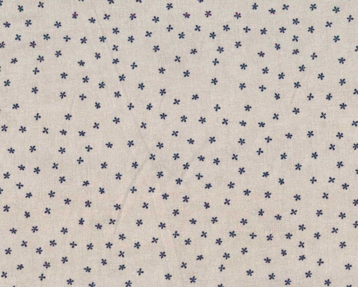Patchworkstoff EMI YUKI, Blüten, beige-dunkelblau, Sevenberry
