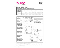Schnittmuster Blusenshirt ohne Knopfleiste, burda style 5701