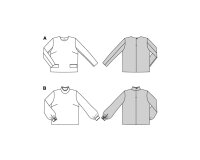 Schnittmuster Blusenshirt ohne Knopfleiste, burda style 5701
