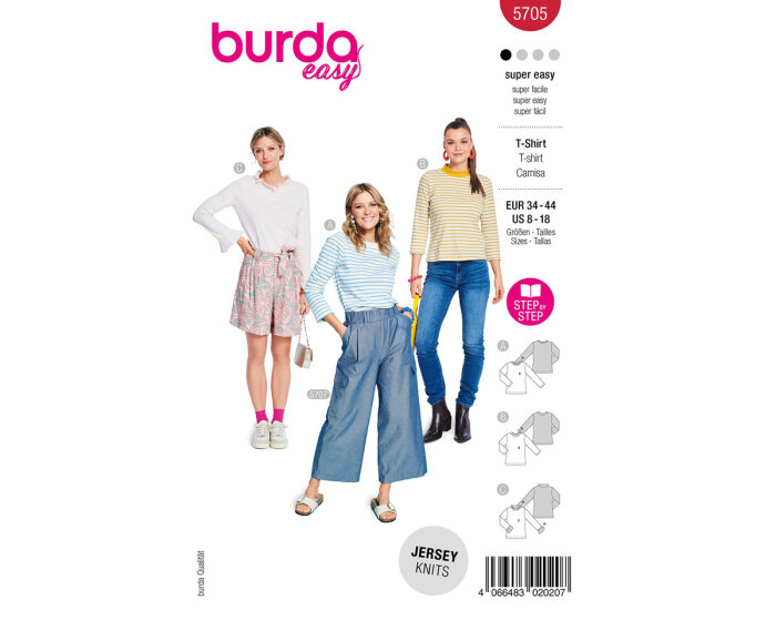 Schnittmuster, basic Shirt, burda easy 5705