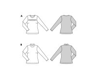 Schnittmuster Shirt mit Cutout oder Stehkragen, burda style 5717