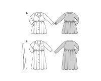 Schnittmuster Kleid für Kinder mit Gürtel, burda kids 9206