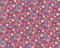 Patchworkstoff VILLAGE LIFE, Vintage-Blumen, weinrot, Tilda