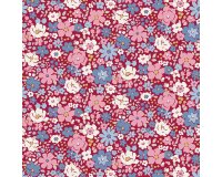 Patchworkstoff VILLAGE LIFE, Vintage-Blumen, weinrot, Tilda