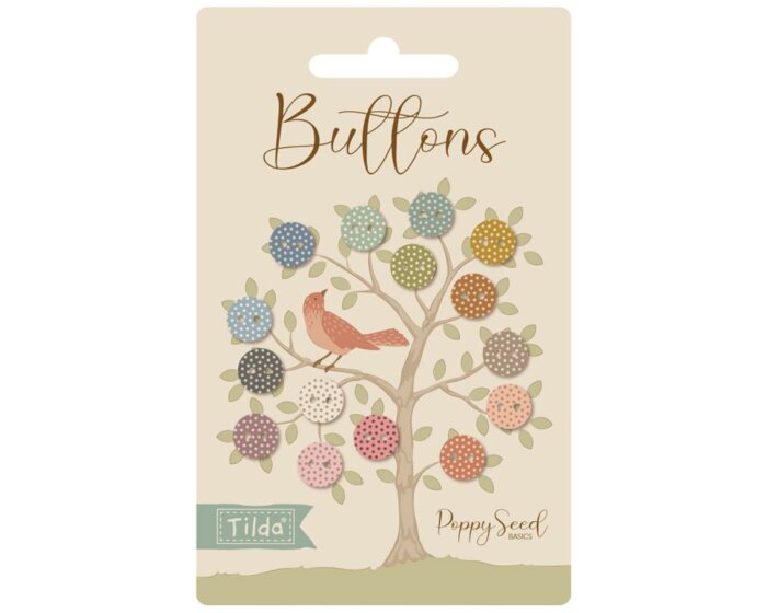 Knopf-Set POPPY SEED BASICS, 9 mm, Tilda