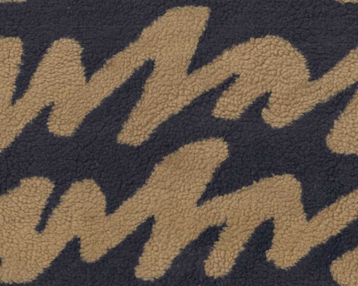 Teddyplüsch WEAVE, Zackenmuster, dunkelblau, Fibre Mood