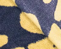 Teddyplüsch WEAVE, Zackenmuster, dunkelblau, Fibre Mood