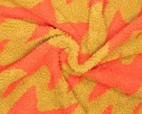 Teddyplüsch WEAVE, Zackenmuster, rot, Fibre Mood