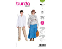 Schnittmuster Bluse mit Plastron und Rüschen, burda...