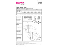 Schnittmuster Bluse mit Plastron und Rüschen, burda style 5700