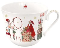 Porzellantasse WEIHNACHTSWERKSTATT, Wichtel, Grätz...