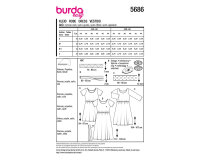 Schnittmuster Kleider mit betonter Taille, burda easy 5686