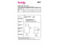Schnittmuster Midirock mit Raffung, burda style 5837