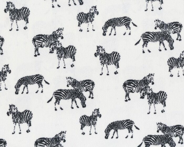 Viskose-Kreppchiffon ZORA, Zebras, gebrochenes weiß-schwarz