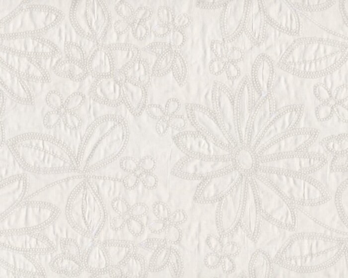 Baumwoll-Mousseline mit Pailletten-Stickerei aus Italien PIZZO, Blüten, gebrochenes weiß